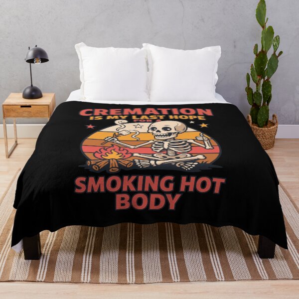 Item preview, Cremation Is My Last Hope For A Smoking Hot Body Funny Skeleton Shirt | Dark Humor Graphic Tee designed and sold by NettyDesign.