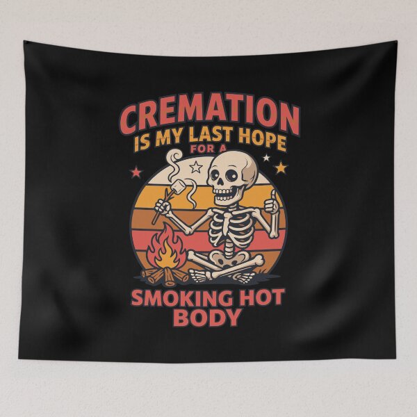 Item preview, Cremation Is My Last Hope For A Smoking Hot Body Funny Skeleton Shirt | Dark Humor Graphic Tee designed and sold by NettyDesign.