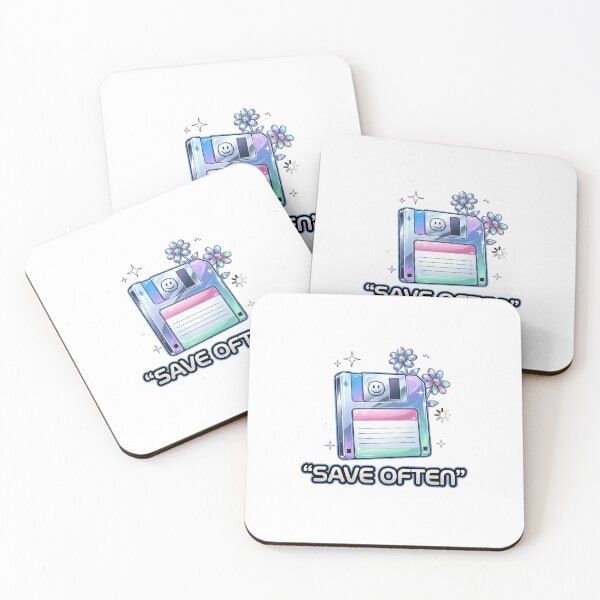 Item preview, Save Often Y2K Chrome Floppy Disk designed and sold by GoofyShopp.