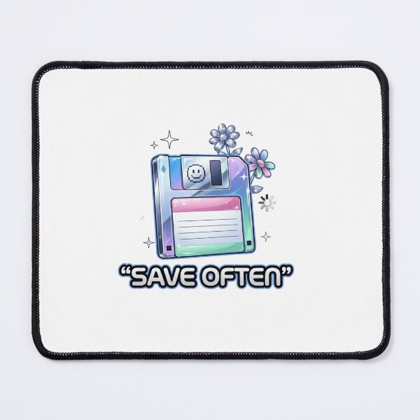 Item preview, Save Often Y2K Chrome Floppy Disk designed and sold by GoofyShopp.