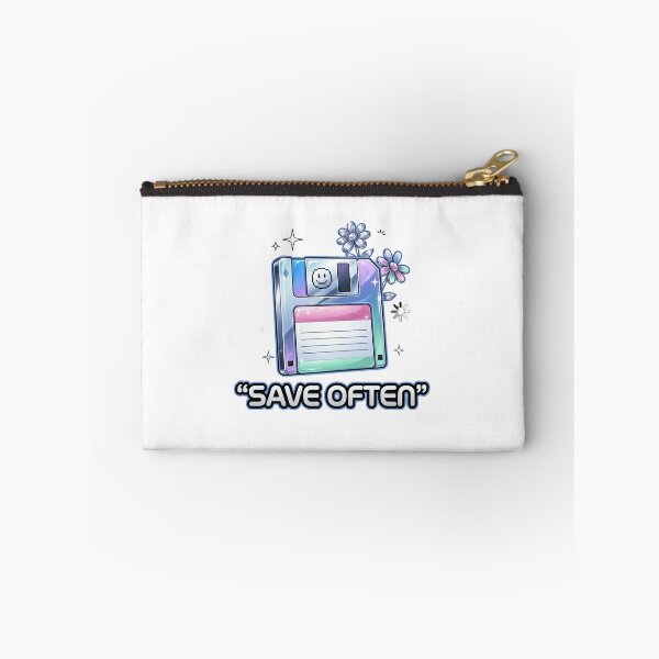 Item preview, Save Often Y2K Chrome Floppy Disk designed and sold by GoofyShopp.
