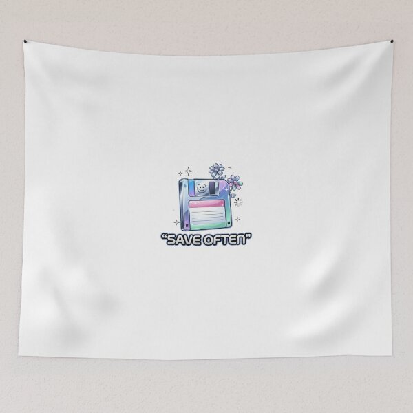 Item preview, Save Often Y2K Chrome Floppy Disk designed and sold by GoofyShopp.