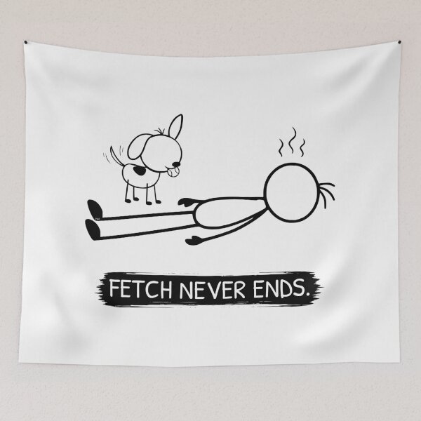 Item preview, Funny Fetch Dog T-Shirt | Fetch Never Ends | Dog Owner Shirt | Tennis Ball Dog Gift | Minimalist Dog Lover Tee designed and sold by Pebl-Co.