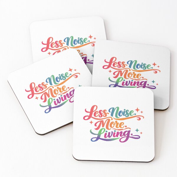Item preview, Less Noise More Living minimalist Motivational Typography Design designed and sold by Amsafjol.