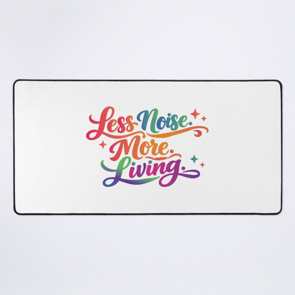 Item preview, Less Noise More Living minimalist Motivational Typography Design designed and sold by Amsafjol.