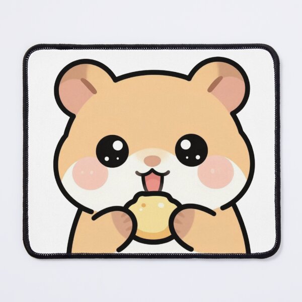Item preview, Kawaii Hungry Hamster| Adorable Little Hamster Snack Time Sticker & Gift Design designed and sold by Rood Art Studio.