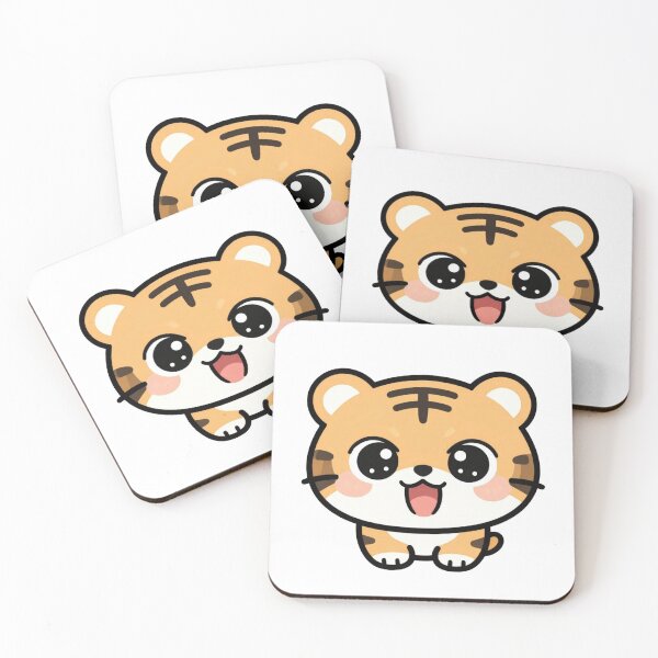 Item preview, Cute Laughing Kawaii Tiger Cartoon | Adorable Tiger Sticker & Gift Design designed and sold by Rood-Art-Studio.