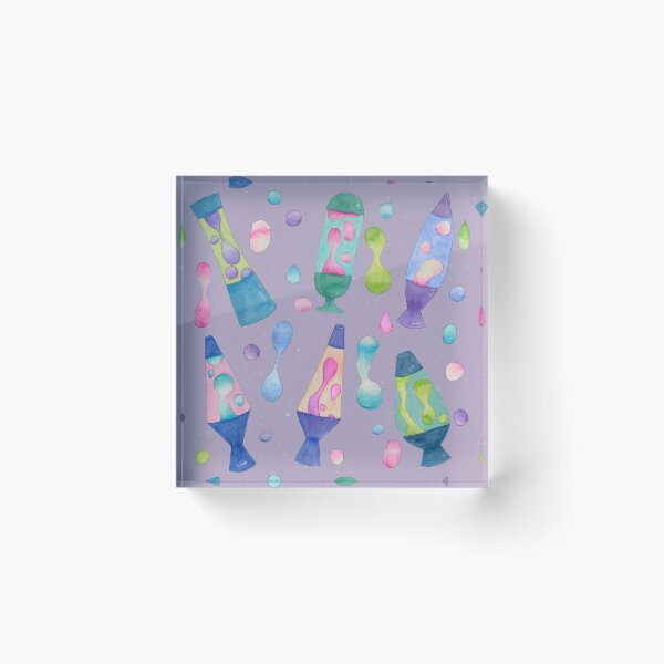 Item preview, Groovy Watercolor Lava Lamps Pattern in Lilac designed and sold by Sukilopi.