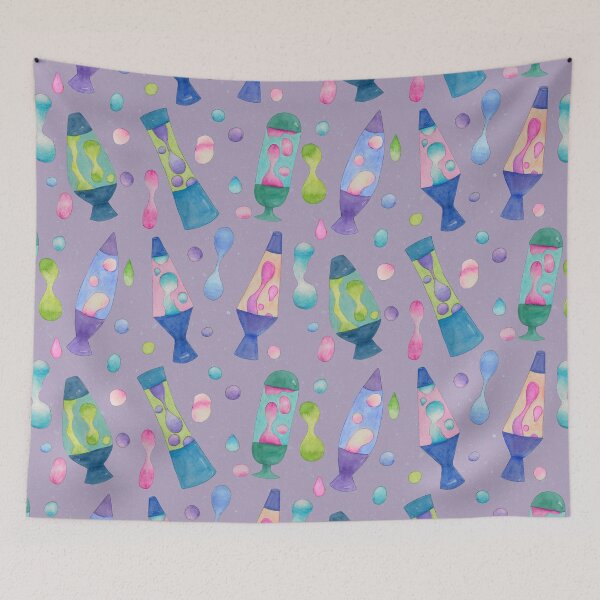 Item preview, Groovy Watercolor Lava Lamps Pattern in Lilac designed and sold by Sukilopi.
