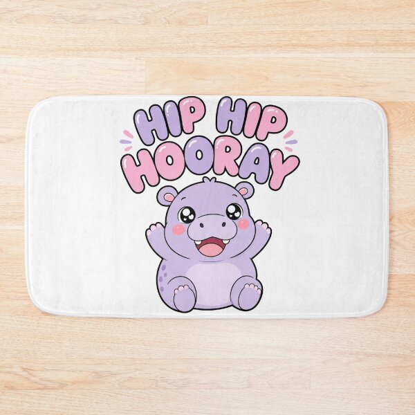 Item preview, Hip Hip Hooray Cute Kawaii Hippo designed and sold by BoosterShop.