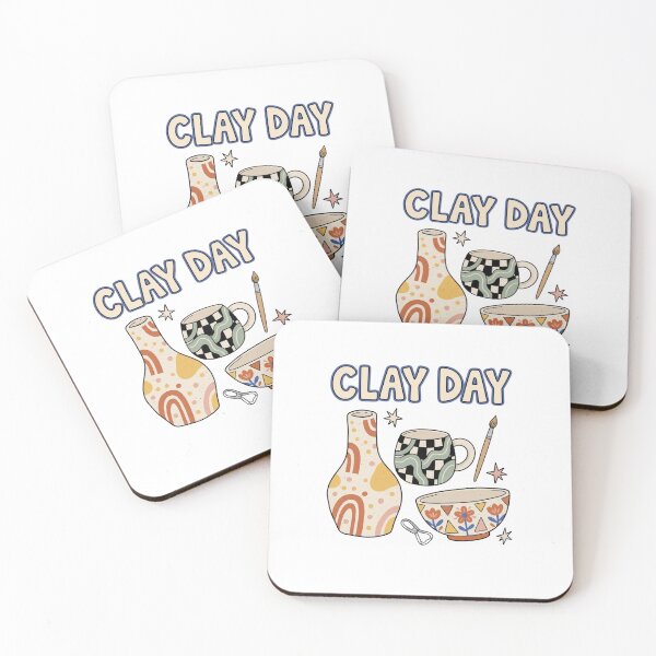 Item preview, Clay Day Colorful Modern Folk Pottery designed and sold by GoofyShopp.