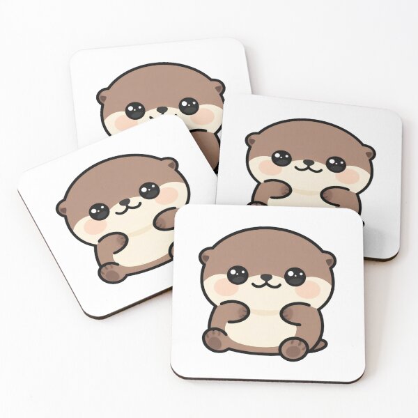 Item preview, Cute Shy Kawaii Otter Cartoon | Adorable Otter Sticker & Gift Design designed and sold by Rood Art Studio.