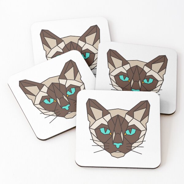 Item preview, Geometric Siamese Cat designed and sold by AnimalsKnowAll.