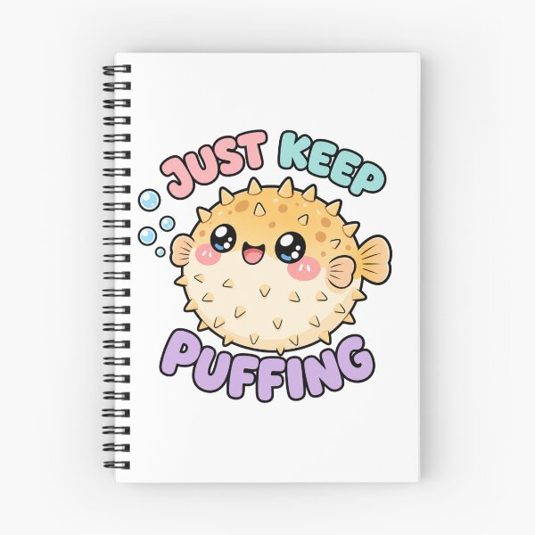 Item preview, Just Keep Puffing Cute Kawaii Puffer Fish designed and sold by BoosterShop.