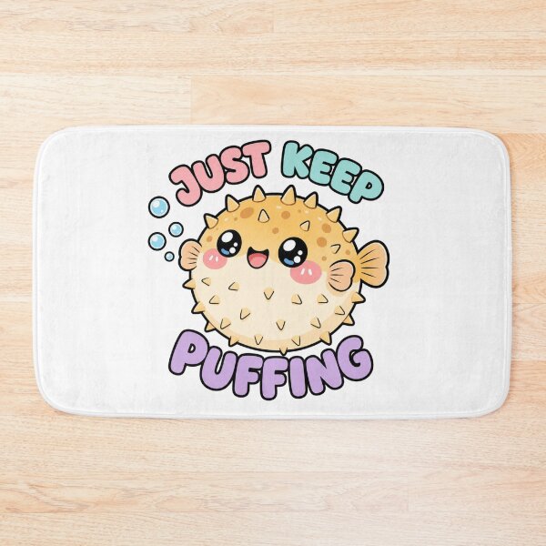 Item preview, Just Keep Puffing Cute Kawaii Puffer Fish designed and sold by BoosterShop.