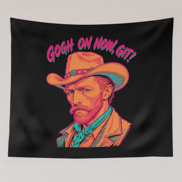Item preview, Gogh On Now Git Neon Cowboy Artist Pun designed and sold by Victor Shadehorn.