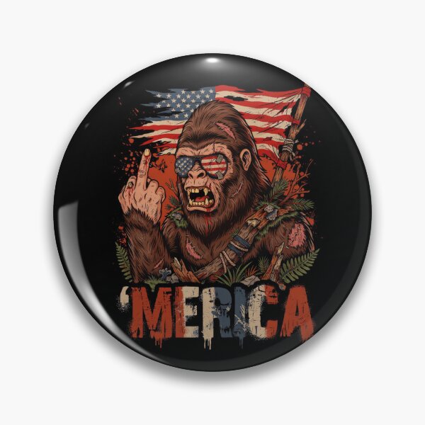 Item preview, 'Merica Bigfoot Muscular Rock On Design v15 designed and sold by DarylWelsh2024.