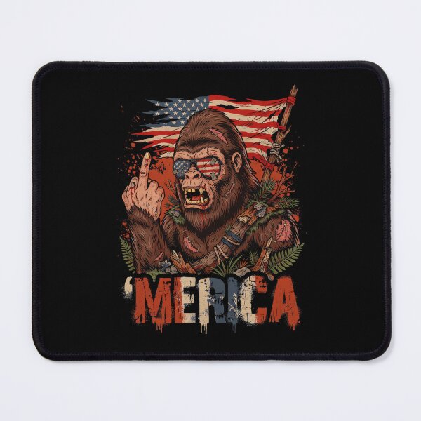 Item preview, 'Merica Bigfoot Muscular Rock On Design v15 designed and sold by DarylWelsh2024.