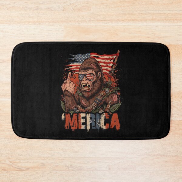 Item preview, 'Merica Bigfoot Muscular Rock On Design v15 designed and sold by DarylWelsh2024.