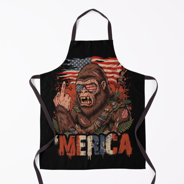 Item preview, 'Merica Bigfoot Muscular Rock On Design v15 designed and sold by DarylWelsh2024.