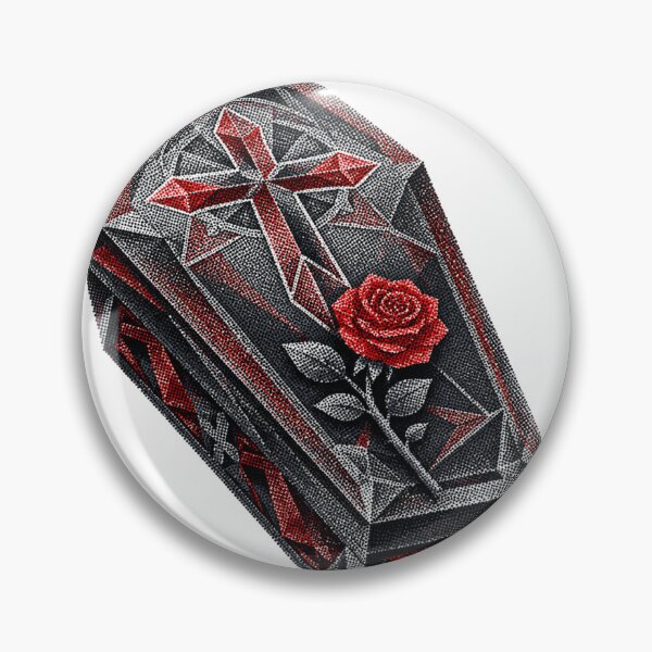 Item preview, Gothic Coffin With Red Rose Halftone designed and sold by xMErCUrY03x.