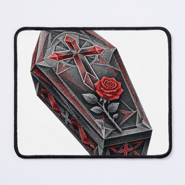 Item preview, Gothic Coffin With Red Rose Halftone designed and sold by xMErCUrY03x.