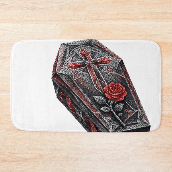 Item preview, Gothic Coffin With Red Rose Halftone designed and sold by xMErCUrY03x.