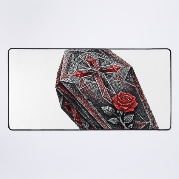 Item preview, Gothic Coffin With Red Rose Halftone designed and sold by xMErCUrY03x.