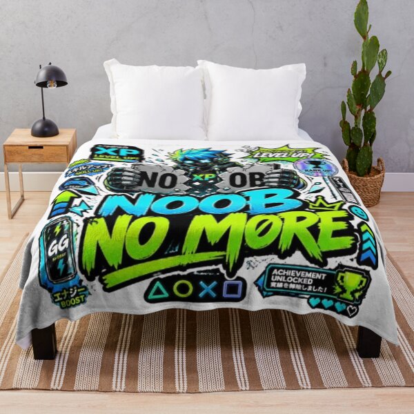 Item preview, NOOB NO MORE Gaming Sticker | Neon Cyber Gamer Graffiti Design for Gamers & Esports Fans designed and sold by Stylestickers55.