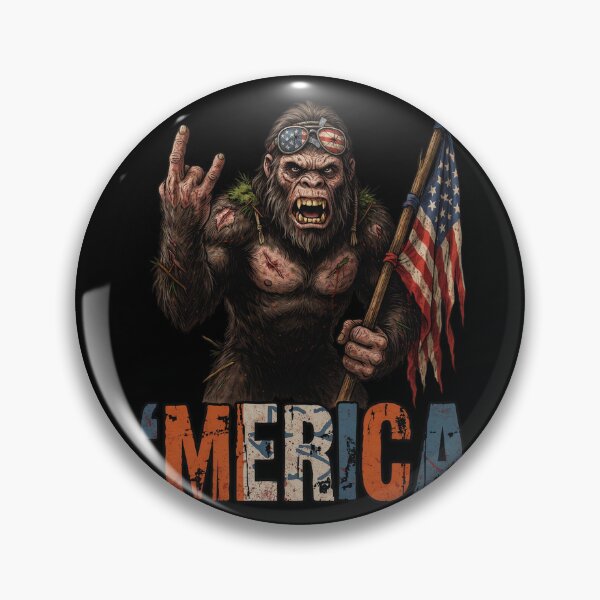 Item preview, 'Merica Bigfoot Muscular Rock On Design v16 designed and sold by DarylWelsh2024.
