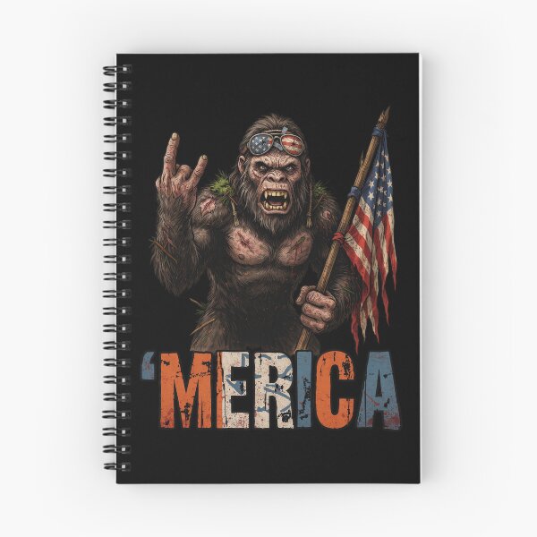 Item preview, 'Merica Bigfoot Muscular Rock On Design v16 designed and sold by DarylWelsh2024.