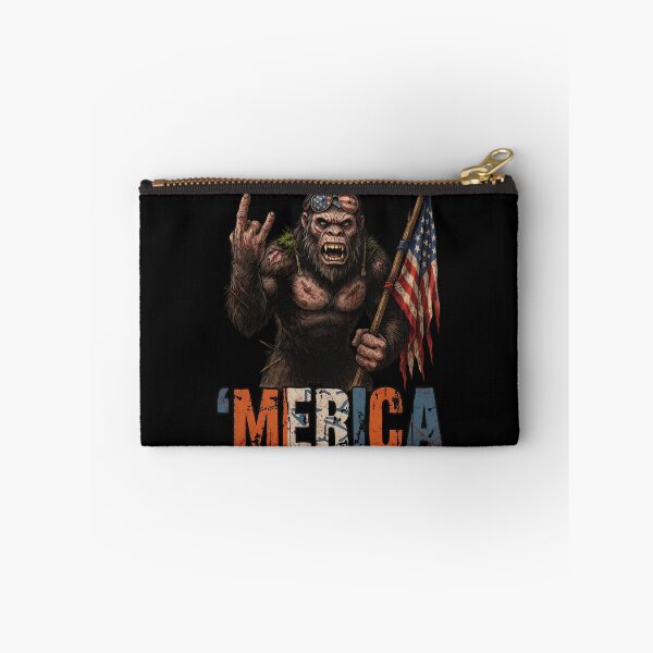 Item preview, 'Merica Bigfoot Muscular Rock On Design v16 designed and sold by DarylWelsh2024.
