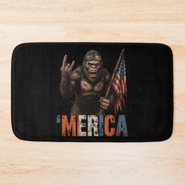 Item preview, 'Merica Bigfoot Muscular Rock On Design v16 designed and sold by DarylWelsh2024.
