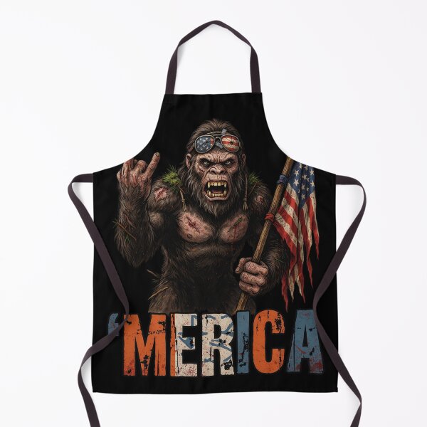 Item preview, 'Merica Bigfoot Muscular Rock On Design v16 designed and sold by DarylWelsh2024.