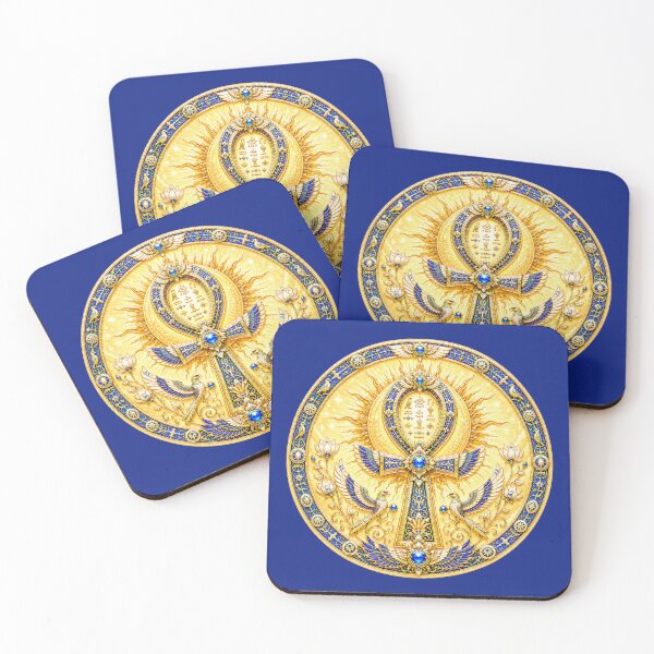 Item preview, Celestial Ankh Mandala – Sacred Jewel Fantasy Emblem in Gold & Sapphire designed and sold by sunbowjp stadio.