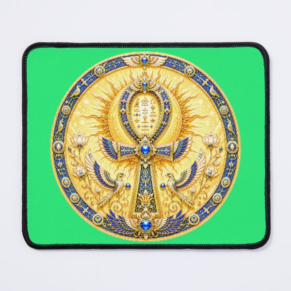 Item preview, Celestial Ankh Mandala – Sacred Jewel Fantasy Emblem in Gold & Sapphire designed and sold by sunbowjp stadio.