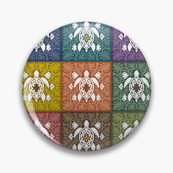 Item preview, Polynesian Honu Sea Turtle Patchwork – Colourful Tifaifai Quilt designed and sold by Tahitifaifai.