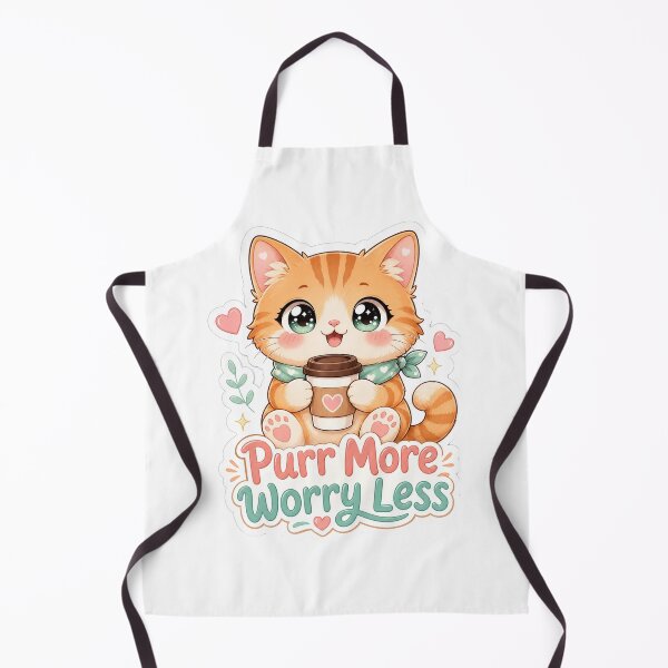 Item preview, Purr More Worry Less Cute Kawaii Cat designed and sold by BoosterShop.