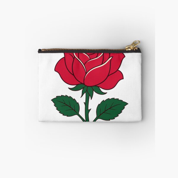 Item preview, Red rose with green leaves on a white background.  designed and sold by gaohao1.