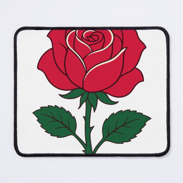 Item preview, Red rose with green leaves on a white background.  designed and sold by gaohao1.