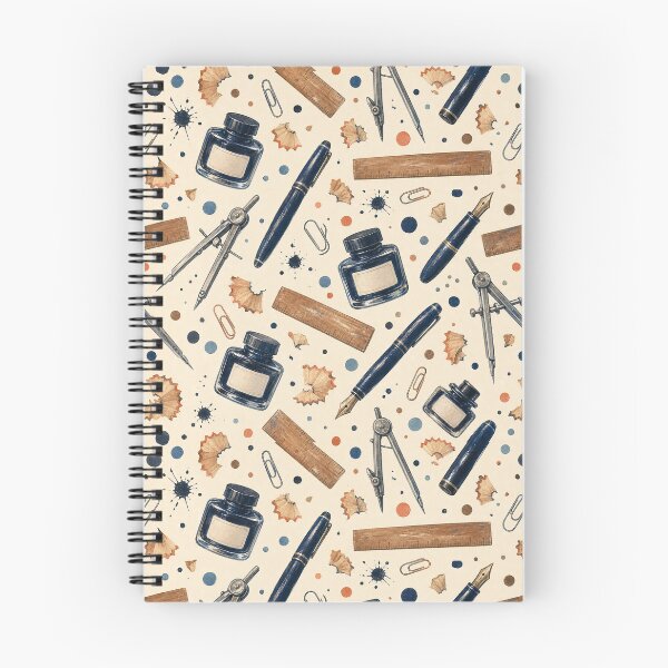 Item preview, Gouache Drafting Tools Tossed Pattern designed and sold by VerdantStudio.