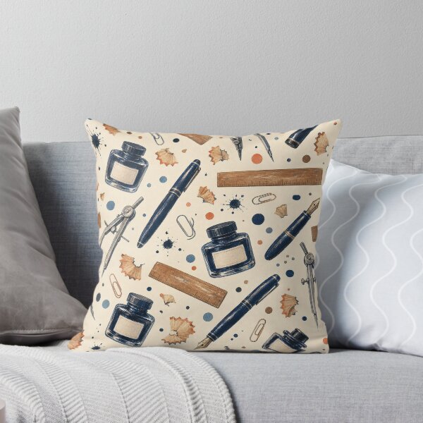 Item preview, Gouache Drafting Tools Tossed Pattern designed and sold by VerdantStudio.
