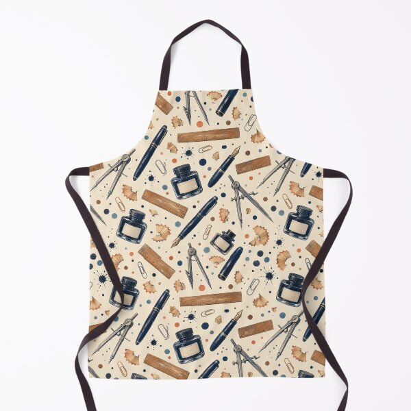 Item preview, Gouache Drafting Tools Tossed Pattern designed and sold by VerdantStudio.