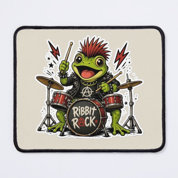 Item preview, Ribbit Rock Drummer designed and sold by Safe Haven Pets.