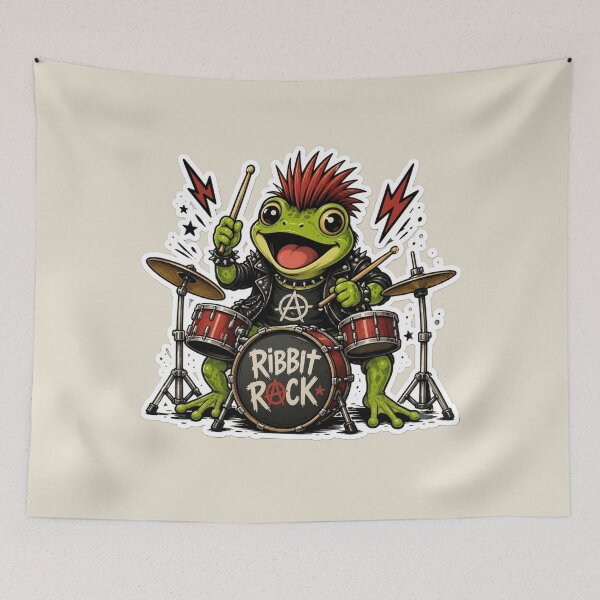 Item preview, Ribbit Rock Drummer designed and sold by Safe Haven Pets.