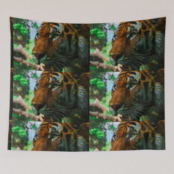 Item preview, Fierce Tiger Close Up Portrait in Jungle designed and sold by NorthWild.