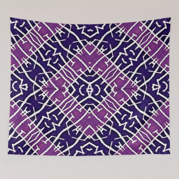 Artikelvorschau, Nahtloses, violettes Tribal-Aquarellmuster | Geometrisches Boho-Design entworfen und verkauft von lavanya11.
