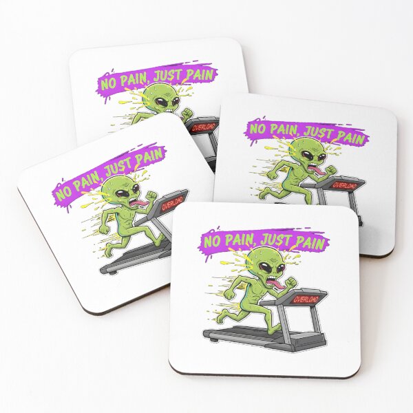 Item preview, No Pain Just Pain Funny Gym Alien Treadmill designed and sold by AlienWorldArt.