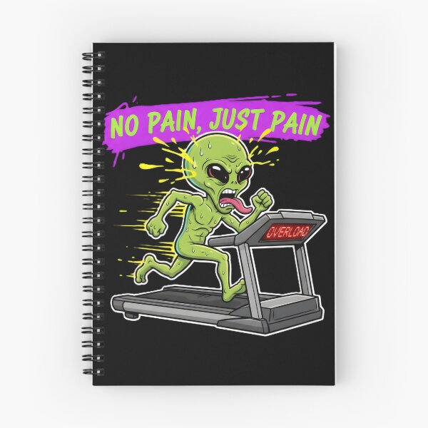 Item preview, No Pain Just Pain Funny Gym Alien Treadmill designed and sold by AlienWorldArt.