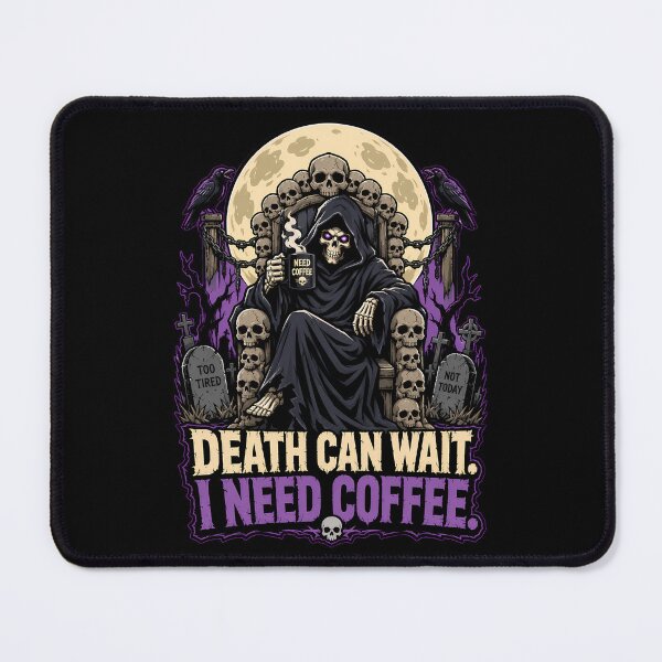 Item preview, Grim Reaper Coffee Break Heavy Metal Funny Horror Shirt designed and sold by Tong4130.